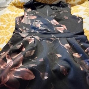 Elegant Black and Pink Floral Dress